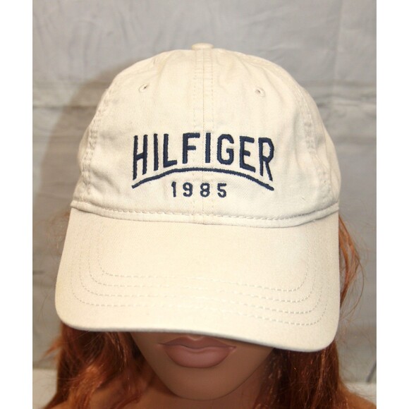 Tommy Hilfiger Adjustable Strap Hat Cap Beige OSFM Unisex Adult - Picture 1 of 6